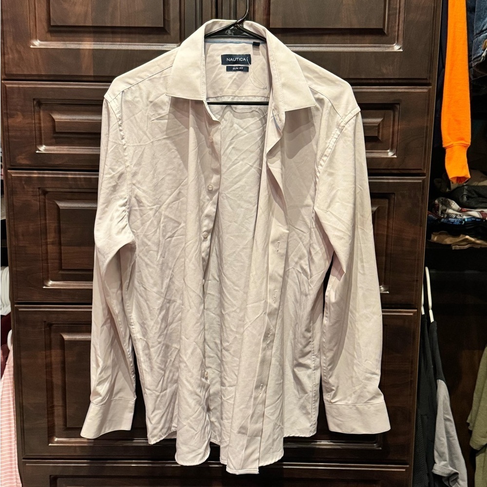 Nautica White cream button up LARGE